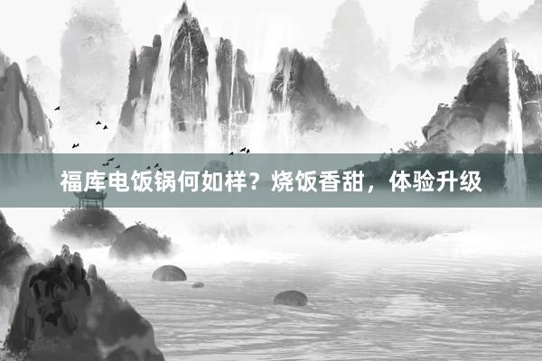 福库电饭锅何如样？烧饭香甜，体验升级